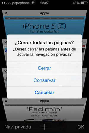 Como Cerrar Todas Pestañas Safari iOS 7 - Cerrar