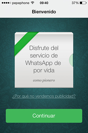 WhatsApp iOS 7 - Bienvenidos