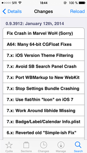 WinterBoard iOS 7 Detalles