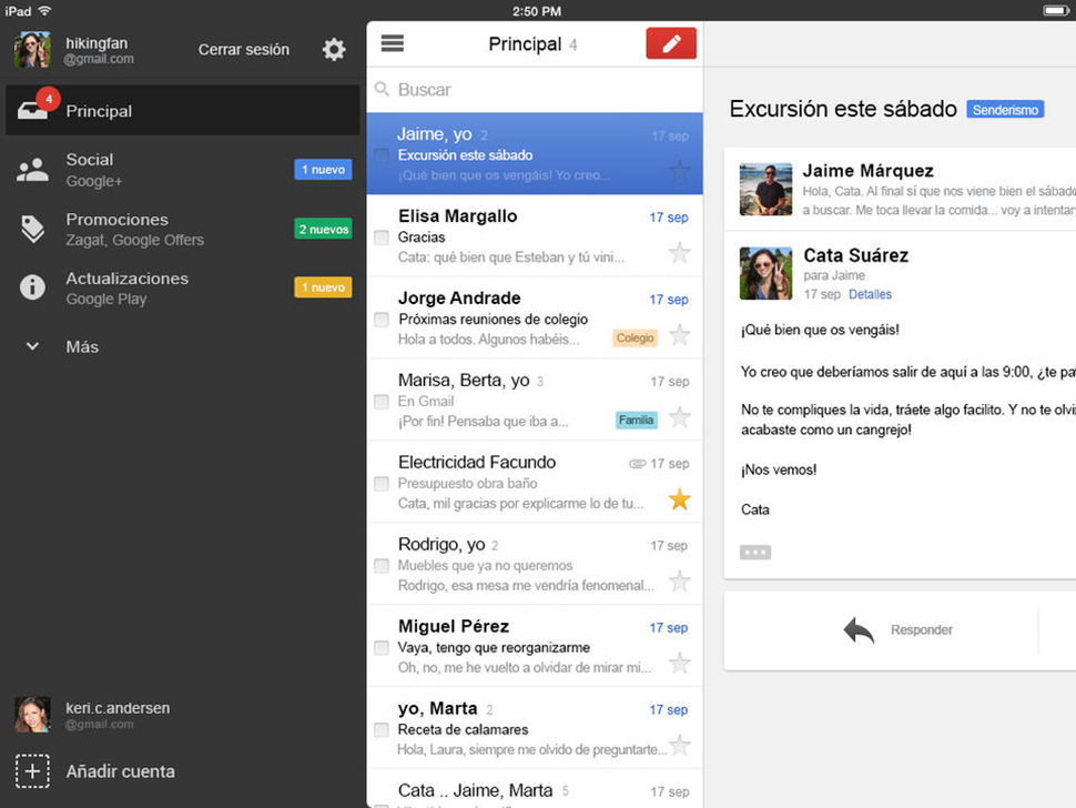 Gmail iPad - screenshot 1