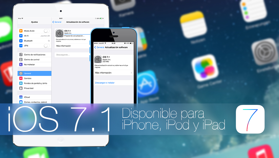 iOS 7.1 Disponible iPhone iPad